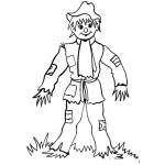 Dibujo para colorear Espantapajaros Dibujo De Espanta Pajaros De Paja Para Pintar Y Colorear
