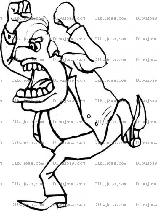 Dibujo para colorear Dibujo De Jefe Furioso Y Enojado Echando Chispas Para Pintar Y Colorear