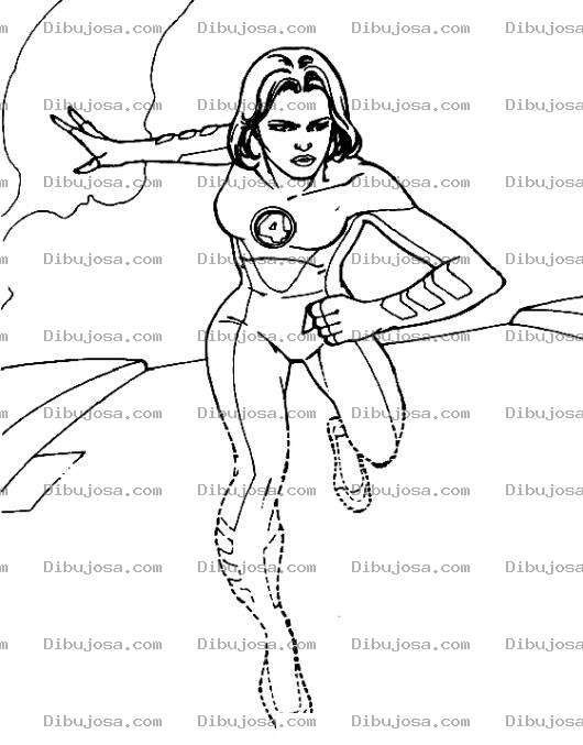 Dibujo para colorear Dibujo De La Mujer Invisible De Los 4 Fantasticos Para Pintar Colorear