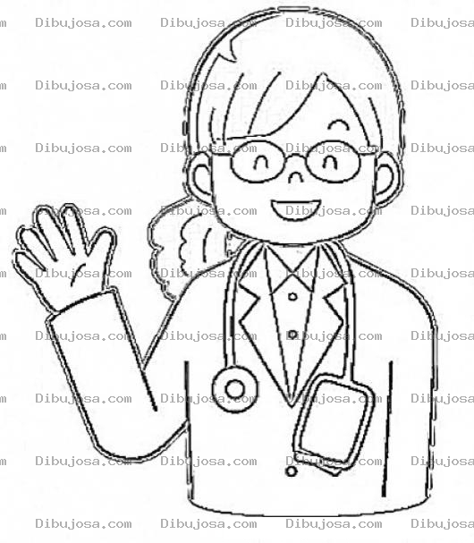 Dibujo para colorear Dibujo De Doctora Para Pintar Y Colorear Pediatra Sonriente