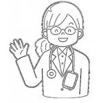 Dibujo para colorear Dibujo De Doctora Para Pintar Y Colorear Pediatra Sonriente