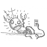 Dibujo para colorear Dibujo De Robot Electrocutado Para Pintar Y Colorear