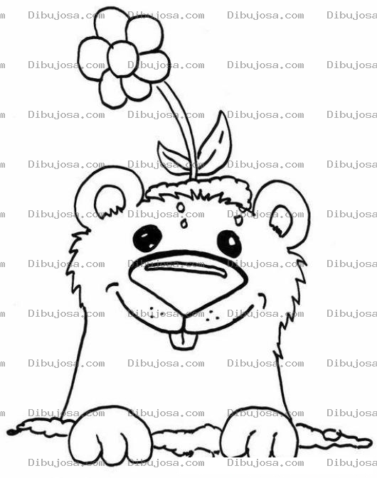 Dibujo para colorear Dibujo De Topa Topita Para Pintar Y Colorear A La Novia Del Topo On Una Flor En La Cabeza