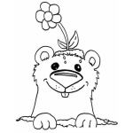 Dibujo para colorear Dibujo De Topa Topita Para Pintar Y Colorear A La Novia Del Topo On Una Flor En La Cabeza