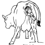 Dibujo para colorear Parto De Vaca Dibujo De Una Vaca Pariendo Para Pintar Y Colorear El Nacimiento De Un Chivito