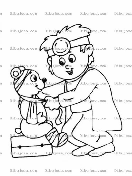 Dibujo para colorear Dibujo De Pediatra Curando A Un Osito Para Pintar Y Colorear Pediatra Traumatologo Ortopedista Experto En Fracturas