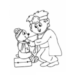 Dibujo para colorear Dibujo De Pediatra Curando A Un Osito Para Pintar Y Colorear Pediatra Traumatologo Ortopedista Experto En Fracturas