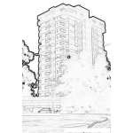 Dibujo para colorear Colorear Edificio Vista Al Lago En Guatemala Zona 13 Al Final De Las Americas