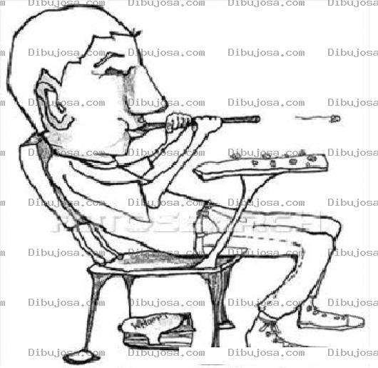 Dibujo para colorear Dibujo De Estudiante Moleston Escupiendo Papelitos Por Un Lapicero Para Pintar Y Colorear Alumno Problema