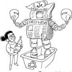 Dibujo para colorear Robot De Noticias Para Pintar Y Colorear