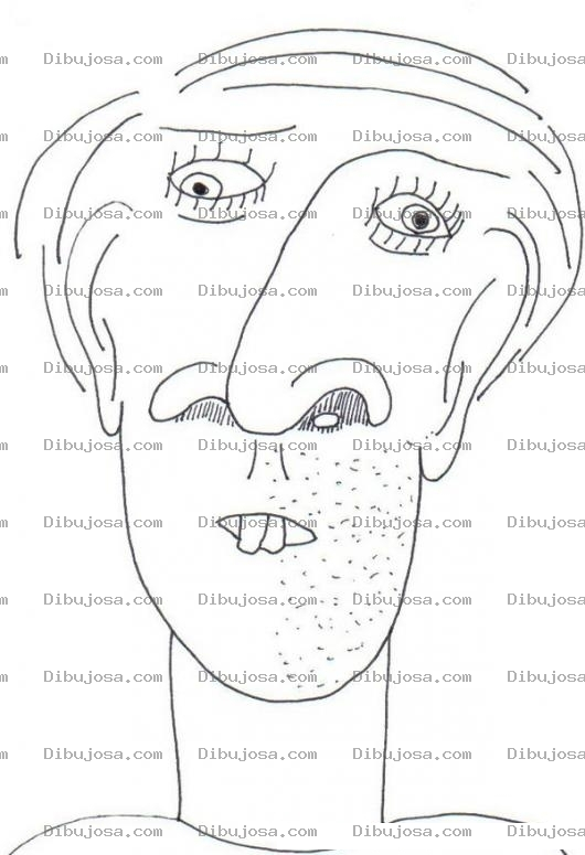 Dibujo para colorear Deformidad Facial Dibujo De Hombre Con La Cara Deforme Para Pintar Y Colorear