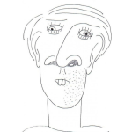 Dibujo para colorear Deformidad Facial Dibujo De Hombre Con La Cara Deforme Para Pintar Y Colorear