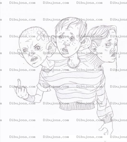 Dibujo para colorear Dibujo De Chico De Tres Cabezas Para Pintar Y Colorear Siames De 3 Cabezas