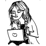 Dibujo De Mujer Chateadora Para Pintar Y Colorear