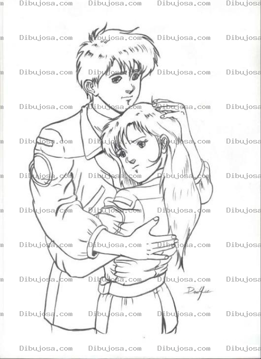 Dibujo para colorear Dibujo De Novio Apuesto Carinoso Y Protector Para Pintar Y Colorear