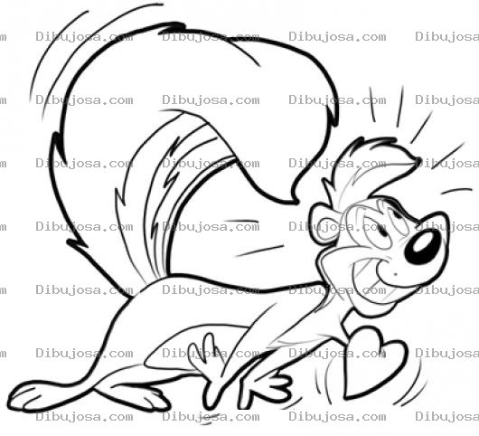 Dibujo para colorear Dibujo De Pepe Le Pu El Zorillo Enamorado Para Pintar Y Colorear Zorrillo Enamorado