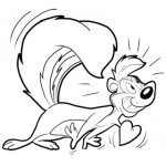 Dibujo para colorear Dibujo De Pepe Le Pu El Zorillo Enamorado Para Pintar Y Colorear Zorrillo Enamorado