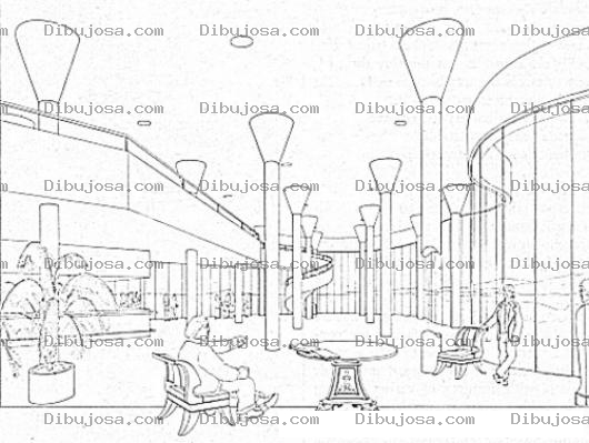 Dibujo para colorear Dibujo De Centro Comercial Para Pintar Y Colorear Un Mall