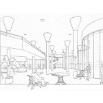 Dibujo para colorear Dibujo De Centro Comercial Para Pintar Y Colorear Un Mall