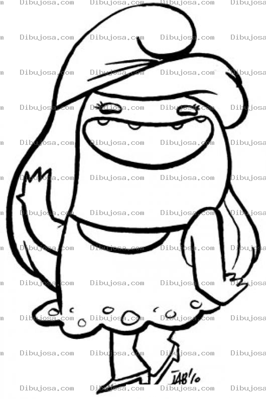 Dibujo para colorear Dibujo De Pitufina Gorda Y Fea Para Pintar Y Colorear