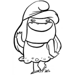Dibujo para colorear Dibujo De Pitufina Gorda Y Fea Para Pintar Y Colorear