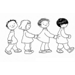 Dibujo para colorear Dibujo De Ninos Jugando Trensito Para Pintar Y Colorear Kinder Kids
