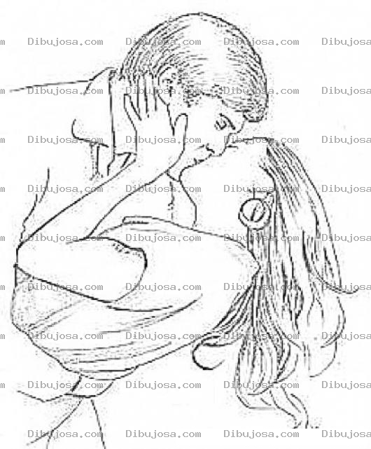 Dibujo para colorear Beso De Amor Para Pintar Y Colorear Novios Dandose Un Beso Apasionado De Pololos