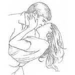 Dibujo para colorear Beso De Amor Para Pintar Y Colorear Novios Dandose Un Beso Apasionado De Pololos