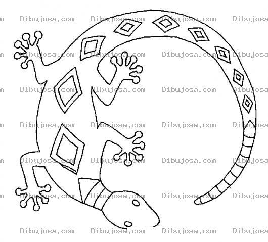 Dibujo para colorear Dibujo De Lagartija Decorada Para Pintar Y Colorear Cutete Tanconete De Colores