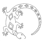 Dibujo para colorear Dibujo De Lagartija Decorada Para Pintar Y Colorear Cutete Tanconete De Colores