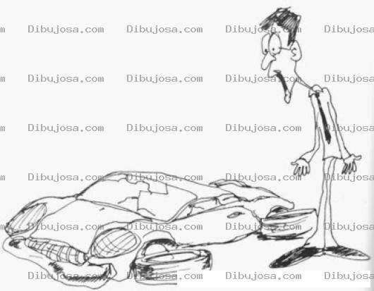 Dibujo para colorear Dibujo De Carro Aplastado Y Apachurrado Para Pintar Y Colorear
