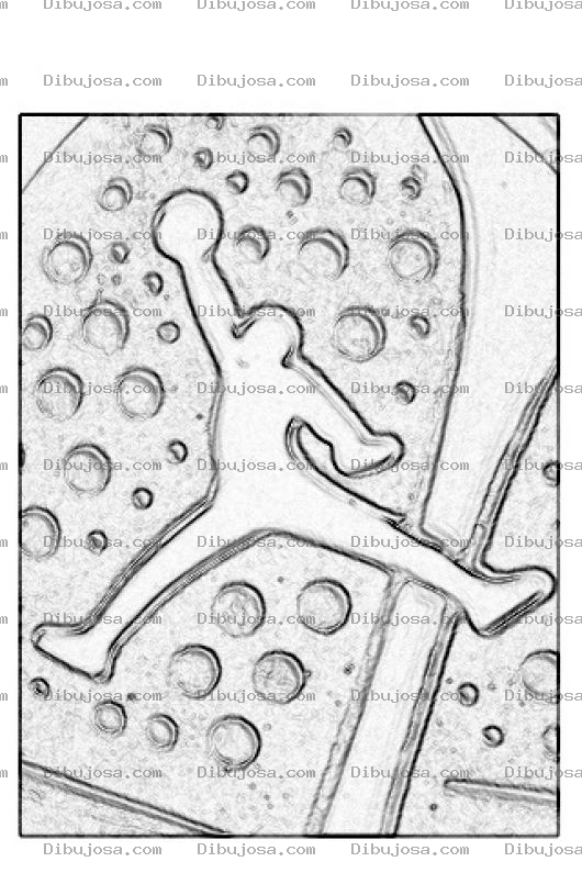 Dibujo para colorear Colorear Silueta De Michael Jordan En Suela De Tennis Air Jordan