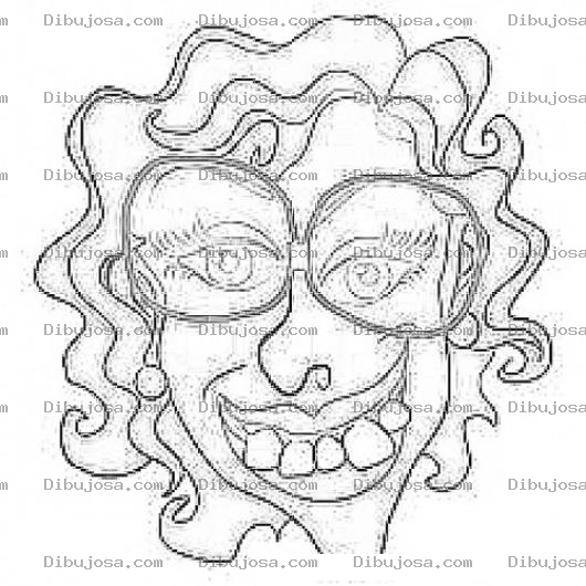 Dibujo para colorear Mujer Fea Y Dientuda Para Pintar Y Colorear
