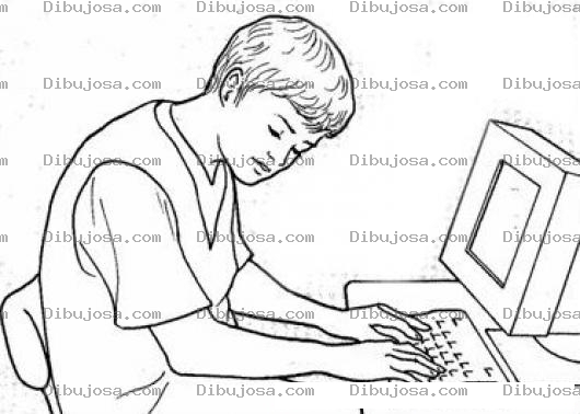 Dibujo para colorear Cansansio Y Bajo Rendimiento Escolar Dibujo De Estudiante Cansado Durmiendose Frente A La Computadora Para Pintar Y Colorear