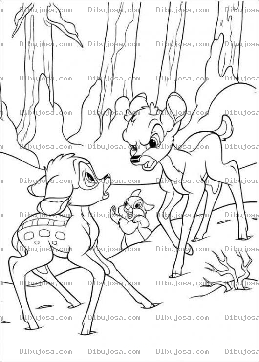 Dibujo para colorear Bambi Amonestado