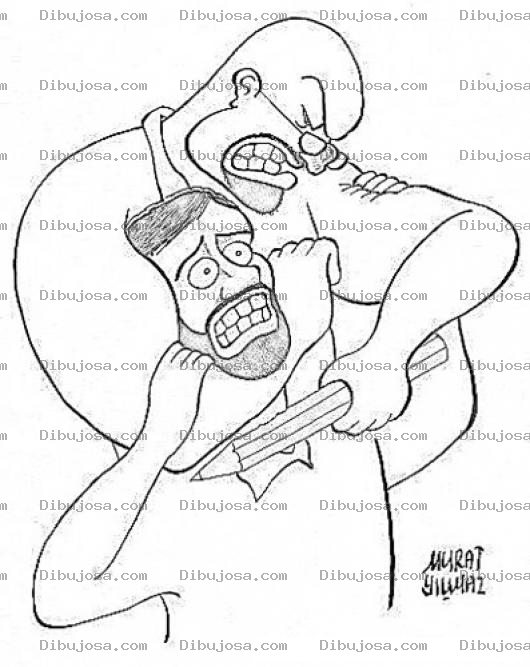 Dibujo para colorear Mata Leon Extrangulamiento Rear Naked Shoke Para Pintar Y Colorear Dibujo De Un Ahorcamiento Con El Brazo