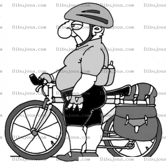 Dibujo para colorear dibujo de ciclista gordo