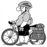 Dibujo para colorear dibujo de ciclista gordo