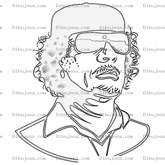 Dibujo para colorear Dibujo De Gadafi Para Pintar Y Colorear A Gaddaffi