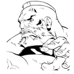 Dibujo para colorear Dibujo De Zangief Para Pintar Y Colorear Al Peleador Ruso De Street Fighter Zangyef