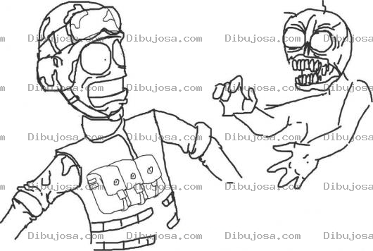 Dibujo para colorear Soldado Miedoso Para Pintar Y Colorear