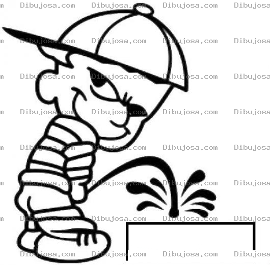 Dibujo para colorear Dibujo De Muchacho Malcreado Orinando Sobre Un Rotulo En Blanco Para Pintar Y Colorear Miados Orinada Miada Meada Te Meo