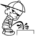 Dibujo para colorear Dibujo De Muchacho Malcreado Orinando Sobre Un Rotulo En Blanco Para Pintar Y Colorear Miados Orinada Miada Meada Te Meo