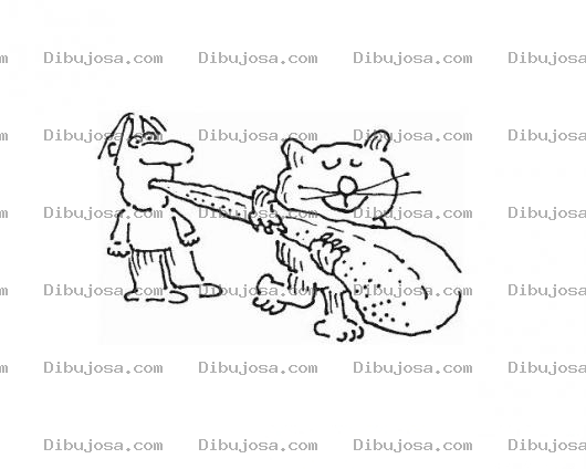 Dibujo para colorear Lengualarga Dibujo De Un Gato Jalando La Lengua De Un Hombre Lengua Larga Para Pintar Y Colorear