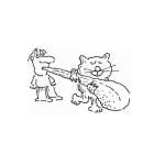 Dibujo para colorear Lengualarga Dibujo De Un Gato Jalando La Lengua De Un Hombre Lengua Larga Para Pintar Y Colorear