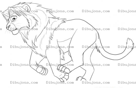Dibujo para colorear Dibujo De Leon Trotando Para Pintar Y Colorear