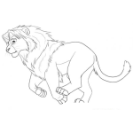 Dibujo para colorear Dibujo De Leon Trotando Para Pintar Y Colorear