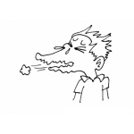 Dibujo para colorear Dibujo De Estornudo Con Gripe Para Pintar Y Colorear Chico Estronudando