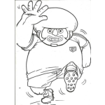 Dibujo para colorear Futbolista Gordo Para Pintar Y Colorear