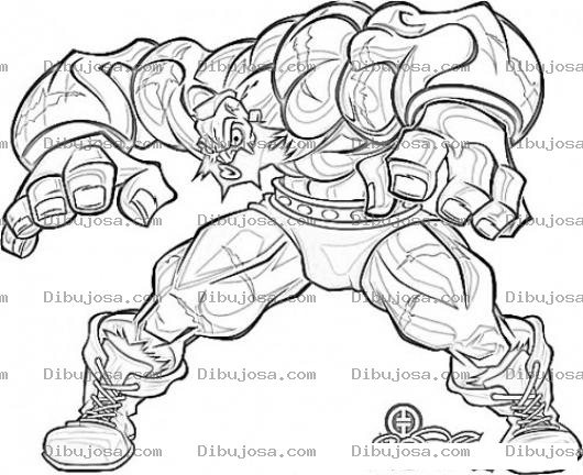 Dibujo para colorear Zangief Streetfigher Para Pintar Y Colorear